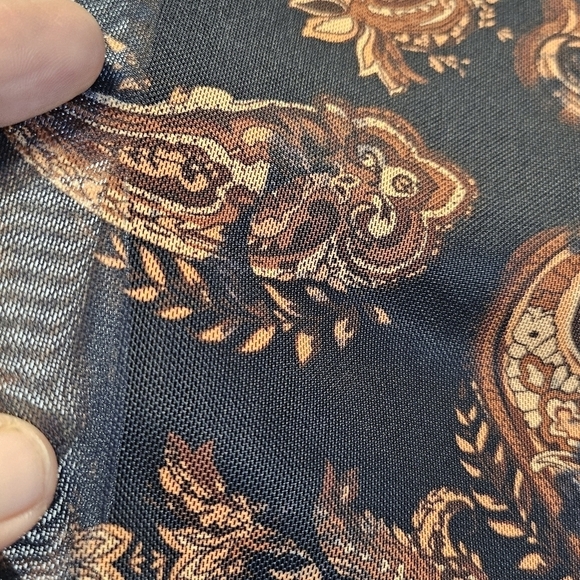 Shein Fully Lined Sheer Paisley Mini Skirt 95% Polyester 5% Elastane Size M - Picture 3 of 5